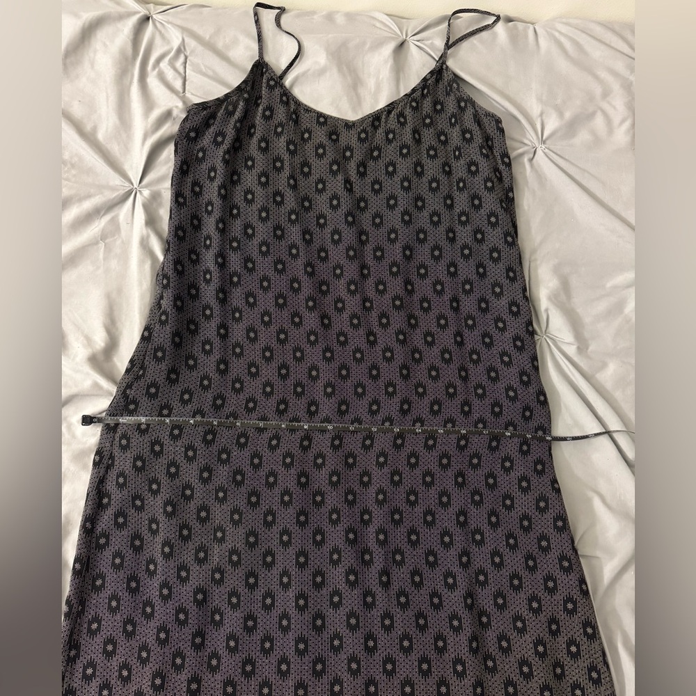 Dkny White and Black Print Spaghetti Strap Maxi Dress